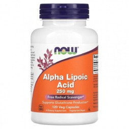 БАДы для мужчин и женщин NOW Alpha Lipoic Acid 250mg   (120 vcaps)