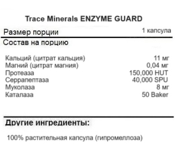 БАДы для мужчин и женщин Trace Minerals Enzyme Guard   (60 капс)