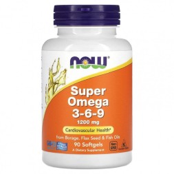 БАДы для мужчин и женщин NOW Super Omega-3-6-9 1200 мг  (90 капс)