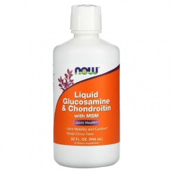 БАДы для мужчин и женщин NOW Glucosamine &amp; Chondroitin with MSM Liquid  (946 мл)