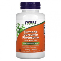 Товары для здоровья, спорта и фитнеса NOW Turmeric Curcumin Phytosome  (60 vcaps)