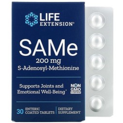 БАДы для мужчин и женщин Life Extension Life Extension SAMe 200 mg 30 vtabs  (30 tabs)