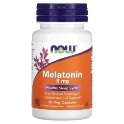 БАДы для мужчин и женщин NOW Melatonin 5 мг  (60 капс)