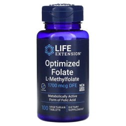 Комплексы витаминов и минералов Life Extension Optimized Folate   (100 veg tablets)