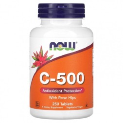 Витамин C NOW C-500 with Rose Hips  (250 таб)