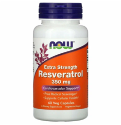 БАДы для мужчин и женщин NOW Resveratrol 350 mg   (60 vcaps)